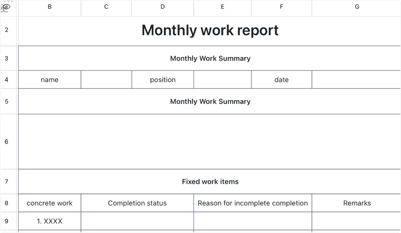 Monthly work report 1 1